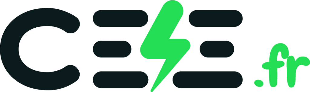 Logo CEE avec éclair vert
